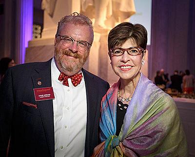 Signe Gates '71 and President Jonathan Green