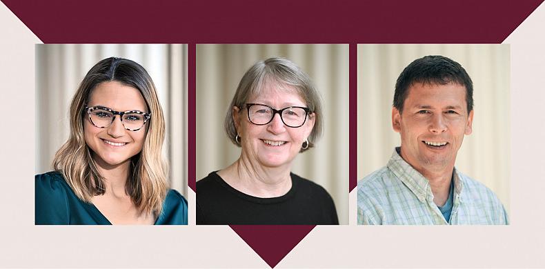 Pictured are the headshots of Jim Briggs, Peggy Peeler and Lauren Smith.